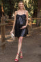 Black Bow Front Sleeveless Sequin Maternity Mini Dress