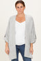 Heather Grey Oversized Cuffed Sleeve Cardigan