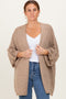 Mocha Oversized Cuffed Sleeve Cardigan