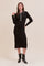 Black Contrast Stitch Midi Sweater Dress
