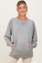 Light Grey Vintage Wash French Terry Maternity Pullover