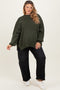Olive Mock Neck Exposed Seam Maternity Sweater