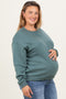 Jade Basic Fleece Crewneck Maternity Sweatshirt