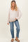 Beige Brushed Long Sleeve Ribbed V-Neck Maternity Top