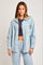 Denim-White Stripe Oversized Shacket