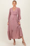 Rose Swiss Dot Button Down Maternity Maxi Dress