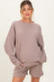 Mocha Maternity Pullover & Shorts Set