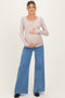 Blue Raw Hem Palazzo Wide Leg Maternity Jeans