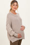 Mocha Washed Side Slit Oversized Maternity Sweater