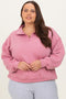 Mauve Half Zip Plus Pullover
