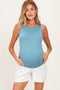 White Classic Maternity Denim Shorts