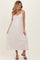 Taupe Ruffle Trim Sweetheart Neckline Maternity Midi Dress