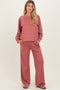 Mauve Crewneck Pullover Pant Maternity Set