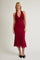 Red Mesh Pendant Halter Midi Dress