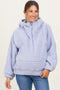 Lavender Faux Sherpa Quarter Zip Maternity Hoodie