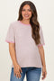 Light Pink Striped Short Sleeve Maternity T-Shirt