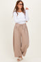 Taupe Barrel Leg Terry Sweatpants