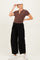 Black Barrel Leg Terry Maternity Sweatpants