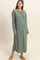 Light Olive Oversized Long Sleeve Midi Dress