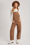 Mocha Barrel Leg Overalls