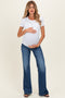 Navy Vintage Wash Maternity Flare Jeans