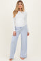 Light Blue Striped Front Tie Maternity Lounge Pants