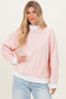 Peach Striped Mock Neck Sweatshirt