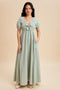 Mint Smocked Gingham Maxi Dress