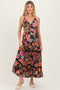 Black Floral Twisted Front Lace Detail Maternity Maxi Dress