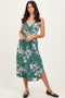 Jade Floral Twisted Front Cutout Midi Dress
