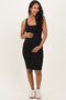 Black Ribbed Square Neck Maternity Tank Dress