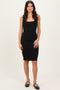 Black Ribbed Square Neck Tank Dress