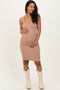 Light Taupe Rib Knit Sleeveless Maternity Dress