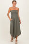 Olive Smocked Strapless Tulip Leg Jumpsuit