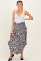Black Floral Tulip Hem Maternity Midi Skirt