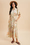 Multicolor Patchwork Print Button Down Maxi Dress