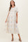 Beige Floral Button Down Collared Maternity Midi Dress