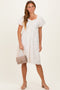 Ivory Textured Sweetheart Neck Dress