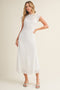 White Cap Sleeve Mixed Lace Dress