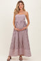 Mauve Mixed Stripe Sleeveless Maternity Maxi Dress