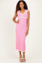 Blush Knit Sleeveless Contrast Trim Maxi Dress