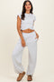 Light Heather Grey Cropped Tank Pant Set