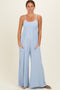 Mist Blue Sleeveless Wide Leg Jumpsuit