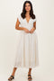 Cream Polka Dot Twisted Detail V Neck Maxi Dress