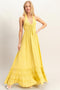 Yellow Halter Neck Smocked Maxi Dress