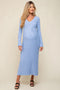 Periwinkle Ribbed Maternity Knit Maxi Dress