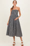 Black Striped Strapless Maternity Maxi Dress