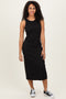 Black Ribbed Tank Midi Dress