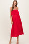 Ruby Woven Crinkle Flounce Strapless Maternity Maxi Dress