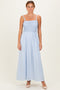 Light Blue Textured Smocked Maxi Dress